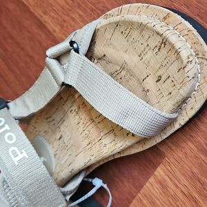 POLO RALPH LAUREN Premium Sports Sandals Eva Ezra, Cork Footbed, Color- Sand Sz8